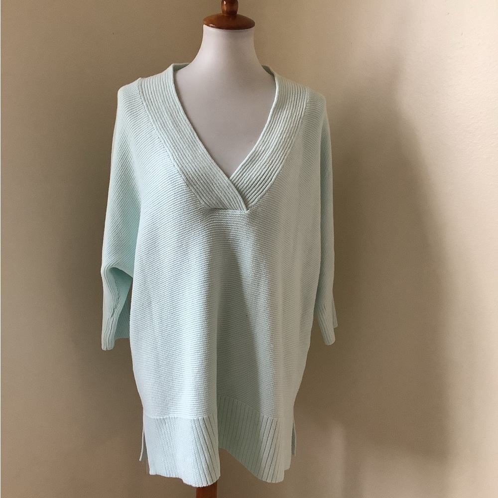 Chico’s V Neck Elbow Sleeve Pullover Sweater